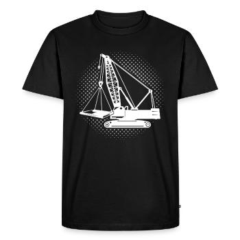 Grue Grue sur chenilles Grue grutier - T-shirt Premium bio Homme - noir - Devant - Nico (187cm)