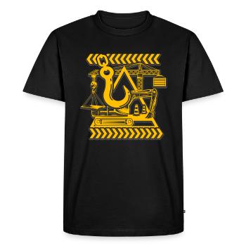 Grue Grue sur chenilles Grue grutier - T-shirt Premium bio Homme - noir - Devant - Nico (187cm)