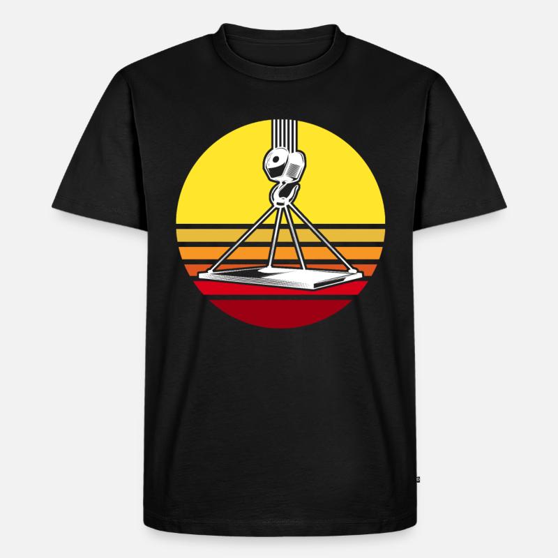 Kranführer Raupenkran Kranfahrer Kran - Männer Premium Bio T-Shirt - Schwarz