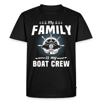 Captain Boat Crew Family - Men's Premium Organic T-Shirt - black - Front - Nico (187cm)
