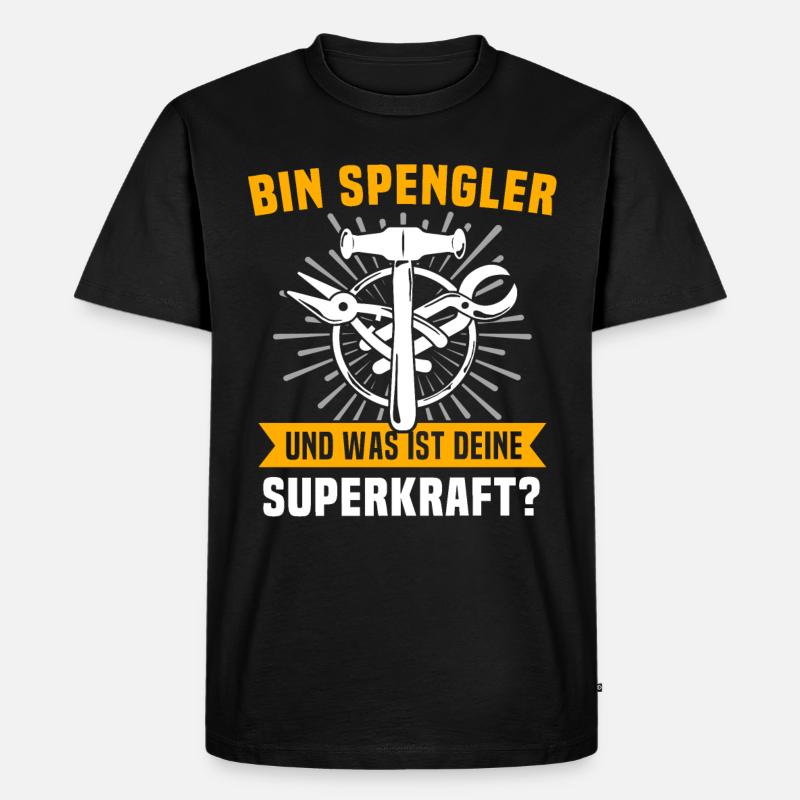 Spengler Bauspengler - Männer Premium Bio T-Shirt - Schwarz