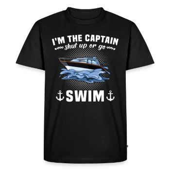 Captain Boat Sayings Boat Owner - Men's Premium Organic T-Shirt - black - Front - Nico (187cm)