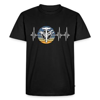 Building tinsmith ECG Spengler heart line - Men's Premium Organic T-Shirt - black - Front - Nico (187cm)