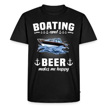 Capitaine Beer - T-shirt Premium bio Homme - noir - Devant - Nico (187cm)