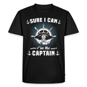 Capitaine de bateau licence bateau de sport - T-shirt Premium bio Homme - noir - Devant - Nico (187cm)
