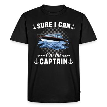Bateau capitaine de bateau sport permis bateau - T-shirt Premium bio Homme - noir - Devant - Nico (187cm)