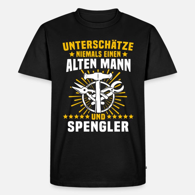 Spengler Beruf Bauspengler - Männer Premium Bio T-Shirt - Schwarz