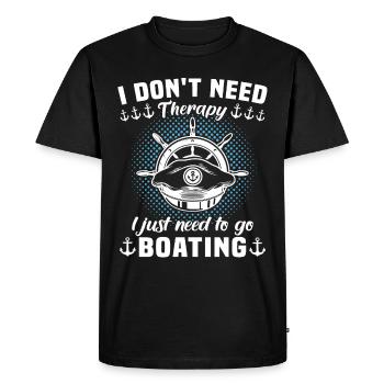 Captain Boat Sailing Ship Therapy - Men's Premium Organic T-Shirt - black - Front - Nico (187cm)
