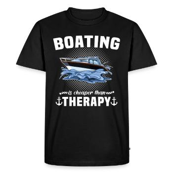 Captain Boat Sailing Ship Therapy - Men's Premium Organic T-Shirt - black - Front - Nico (187cm)