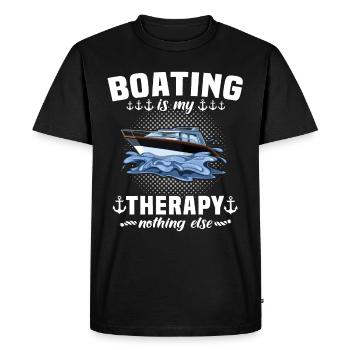 Captain Boat Sailing Ship Therapy - Men's Premium Organic T-Shirt - black - Front - Nico (187cm)