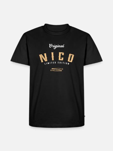 Nico Limited Edition - Männer Premium Bio T-Shirt - Schwarz