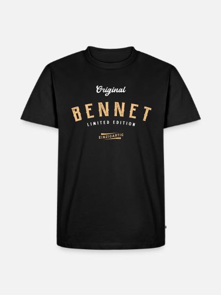 Bennet Limited Edition - Männer Premium Bio T-Shirt - Schwarz