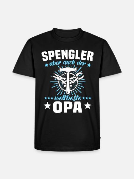 Spengler Opa Bauspengler Grossvater - Männer Premium Bio T-Shirt - Schwarz