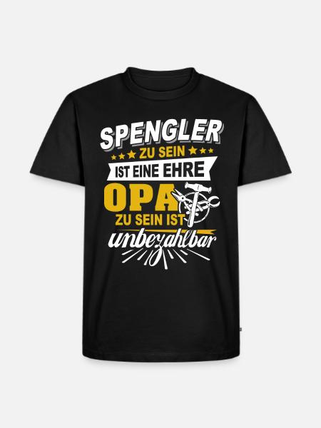 Bauspengler Opa Spengler - Männer Premium Bio T-Shirt - Schwarz