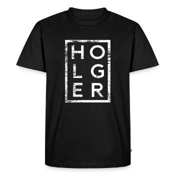Holger Minimalismus - Männer Premium Bio T-Shirt - Schwarz - Vorne - Nico (187cm)