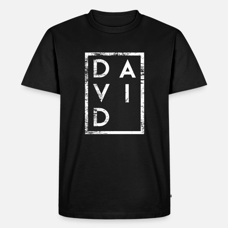 David Minimalismus - Männer Premium Bio T-Shirt - Schwarz