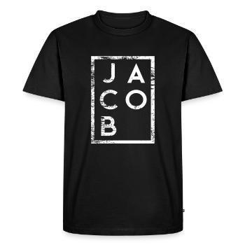 Jacob Minimalisme - T-shirt Premium bio Homme - noir - Devant - Nico (187cm)