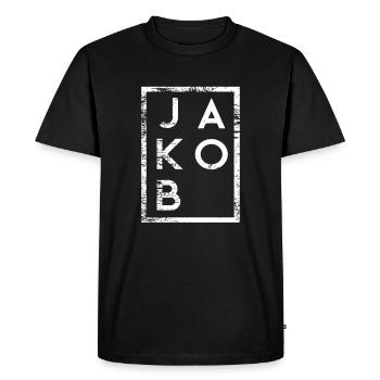 Minimalisme de Jacob - T-shirt Premium bio Homme - noir - Devant - Nico (187cm)