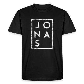 Jonas Minimalisme - T-shirt Premium bio Homme - noir - Devant - Nico (187cm)