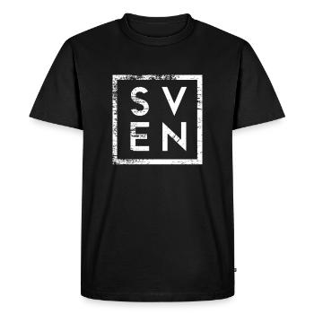 Sven Minimalism - Men's Premium Organic T-Shirt - black - Front - Nico (187cm)