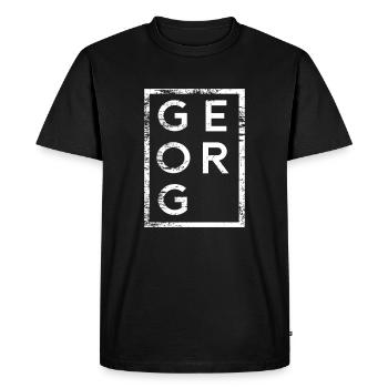 Georg Minimalism - Men's Premium Organic T-Shirt - black - Front - Nico (187cm)