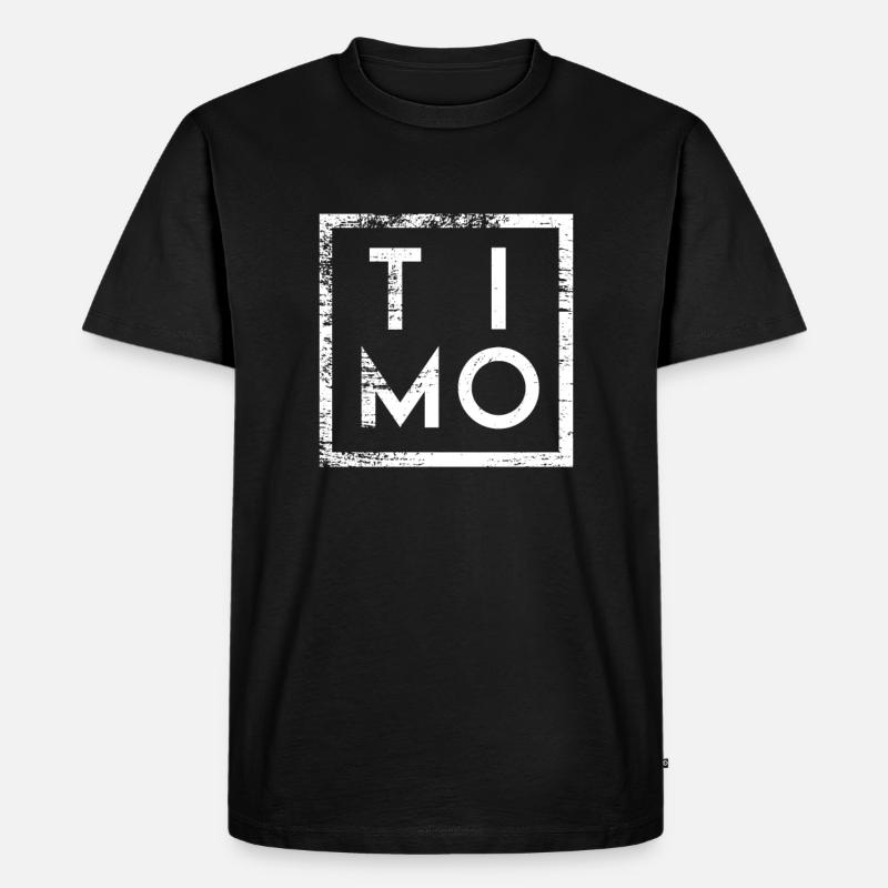 Timo Minimalismus - Männer Premium Bio T-Shirt - Schwarz