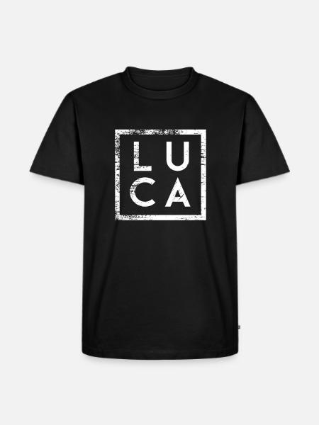 Luca Minimalismus - Männer Premium Bio T-Shirt - Schwarz