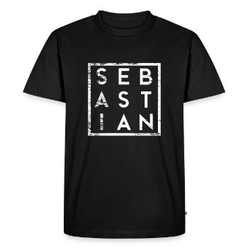 Sebastian Minimalism - Men's Premium Organic T-Shirt - black - Front - Nico (187cm)