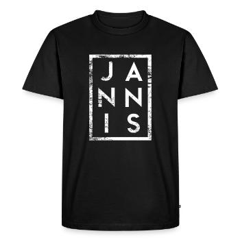 Jannis Minimalisme - T-shirt Premium bio Homme - noir - Devant - Nico (187cm)