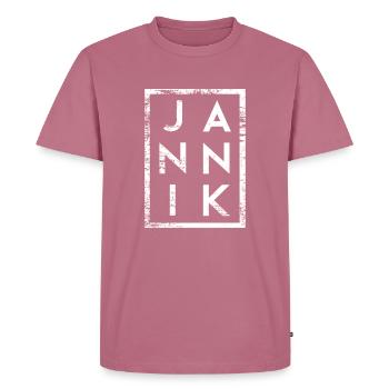 Jannik Minimalism - Men's Premium Organic T-Shirt - mauve - Front - Nico (187cm)