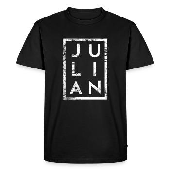 Minimalisme julien - T-shirt Premium bio Homme - noir - Devant - Nico (187cm)