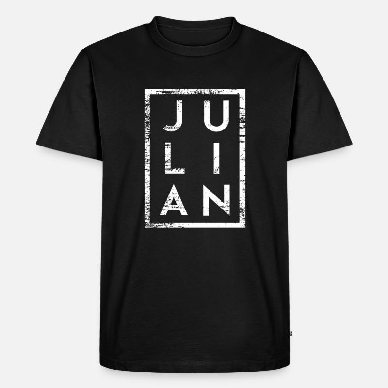 Julian Minimalismus - Männer Premium Bio T-Shirt - Schwarz