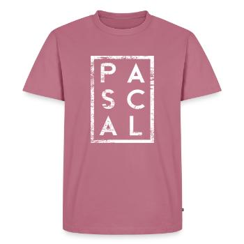 Pascal Minimalisme - T-shirt Premium bio Homme - mauve - Devant - Nico (187cm)