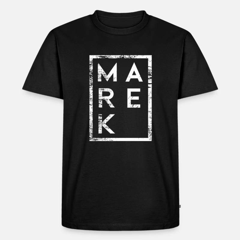Marek Minimalismus - Männer Premium Bio T-Shirt - Schwarz