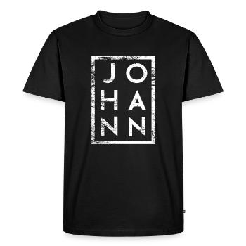 Johann Minimalism - Men's Premium Organic T-Shirt - black - Front - Nico (187cm)