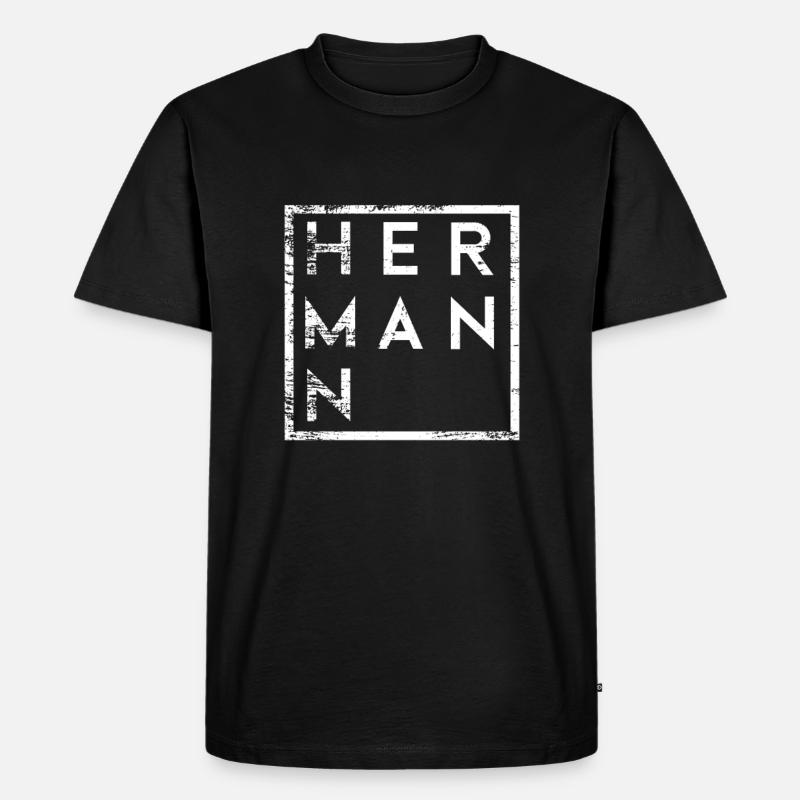 Hermann Minimalismus - Männer Premium Bio T-Shirt - Schwarz