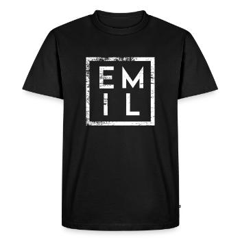 Emil Minimalisme - T-shirt Premium bio Homme - noir - Devant - Nico (187cm)