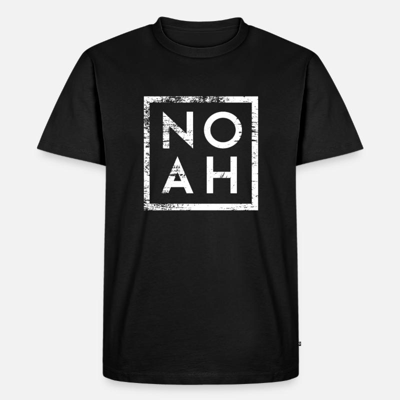Noah Minimalismus - Männer Premium Bio T-Shirt - Schwarz