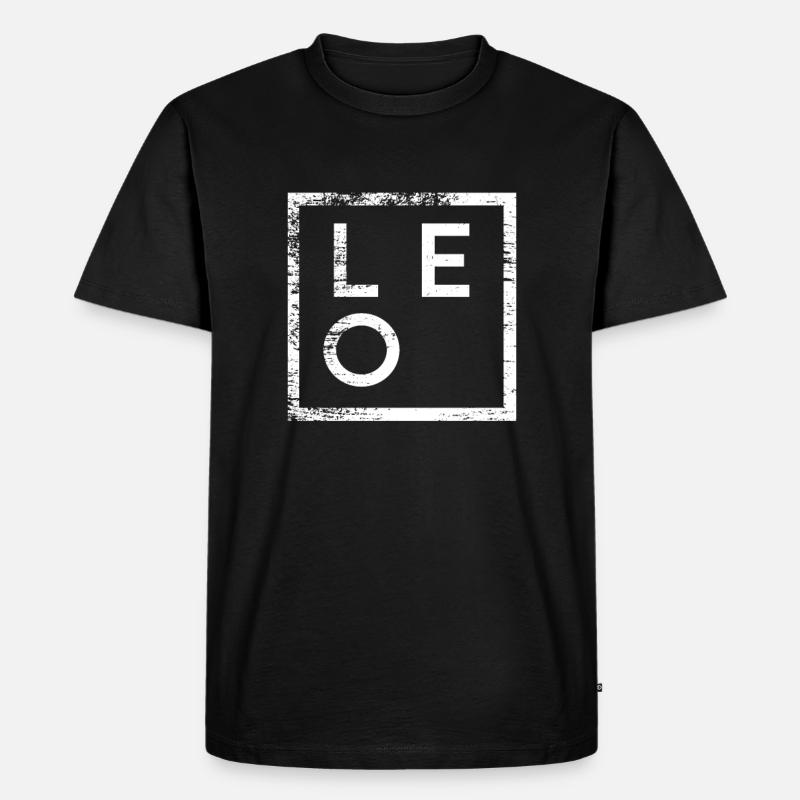 Leo Minimalismus - Männer Premium Bio T-Shirt - Schwarz