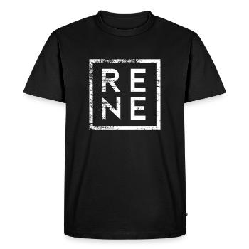 René Minimalisme - T-shirt Premium bio Homme - noir - Devant - Nico (187cm)