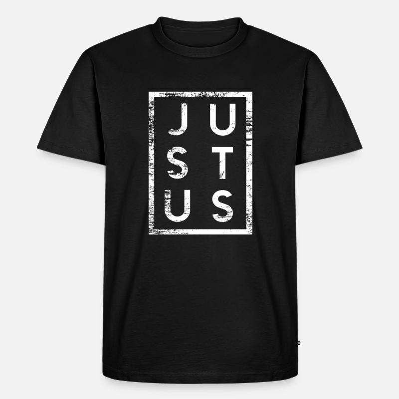 Justus Minimalismus - Männer Premium Bio T-Shirt - Schwarz
