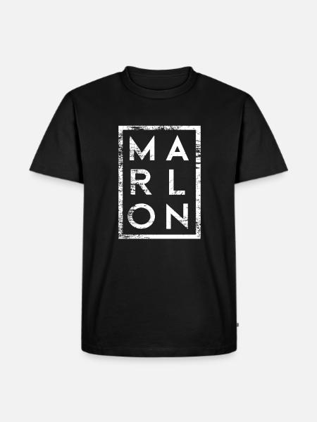 Marlon Minimalismus - Männer Premium Bio T-Shirt - Schwarz