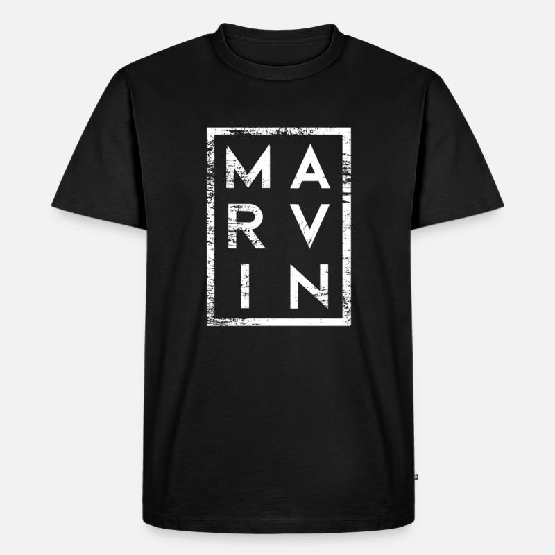 Marvin Minimalismus - Männer Premium Bio T-Shirt - Schwarz