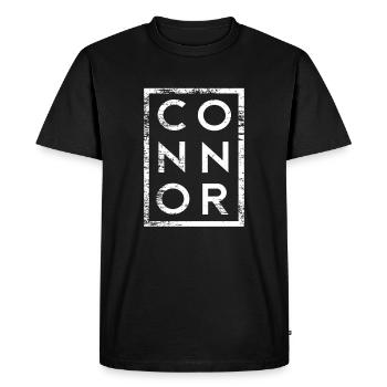 Connor minimalisme - T-shirt Premium bio Homme - noir - Devant - Nico (187cm)