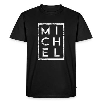 Michel Minimalisme - T-shirt Premium bio Homme - noir - Devant - Nico (187cm)
