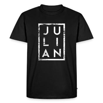 Minimalisme julien - T-shirt Premium bio Homme - noir - Devant - Nico (187cm)
