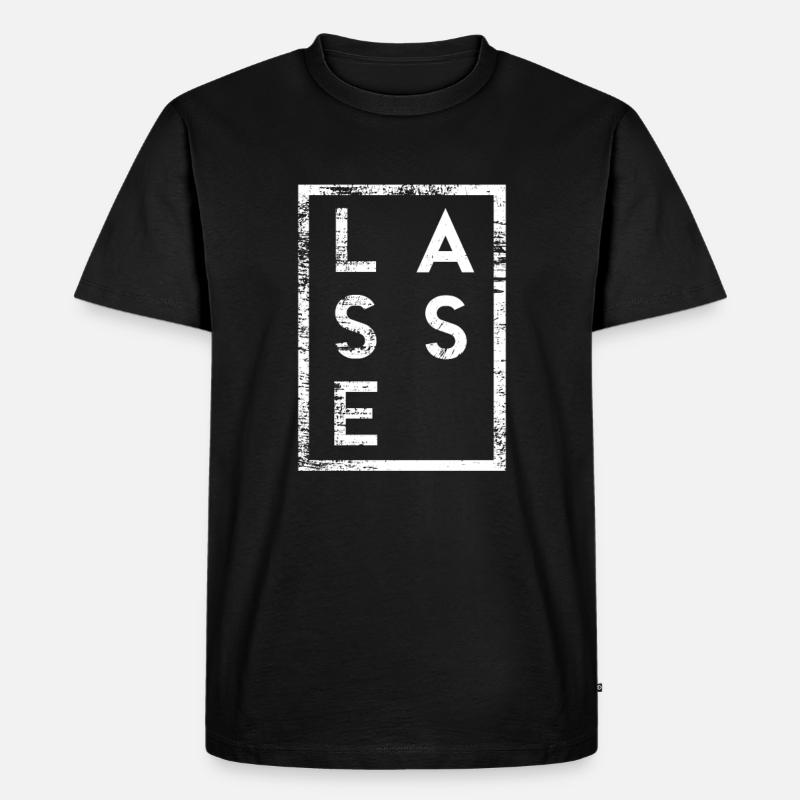 Lasse Minimalismus - Männer Premium Bio T-Shirt - Schwarz