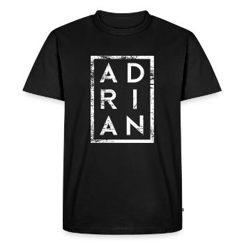 Adrian Minimalism - Men's Premium Organic T-Shirt - black - Front - Nico (187cm)