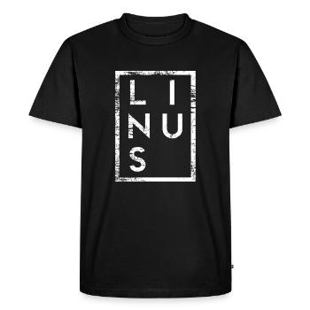 Linus Minimalisme - T-shirt Premium bio Homme - noir - Devant - Nico (187cm)