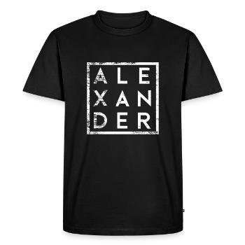 Alexander Minimalisme - T-shirt Premium bio Homme - noir - Devant - Nico (187cm)